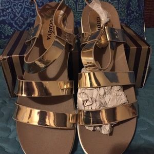 Lady Godiva Gold Sandals